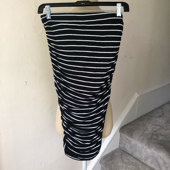 Splendid New Haven Stripe Rayon Knee Length Skirt - Picture 4 of 9